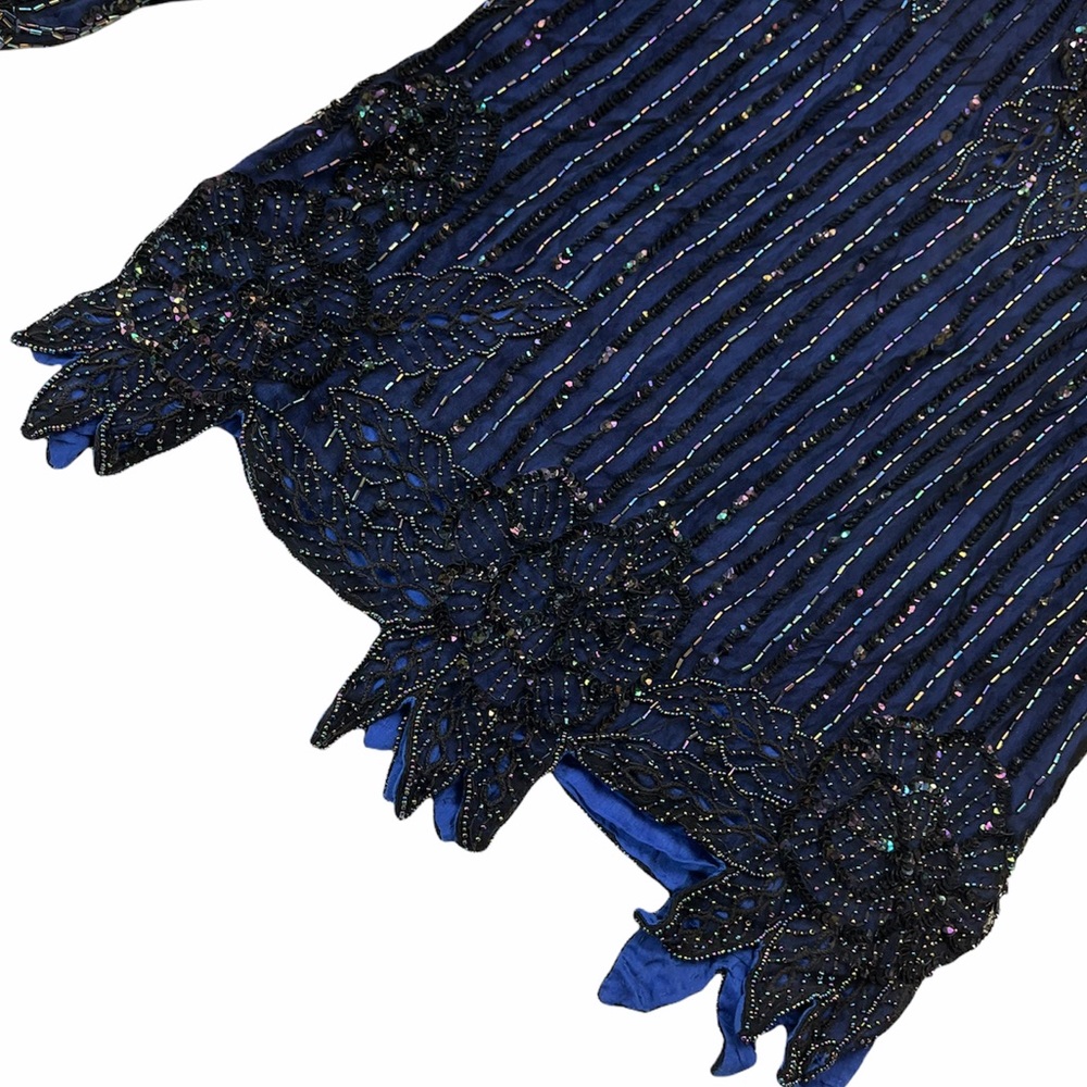 Cache | Blue Fully Beaded Sequin Embellished Top - image 6